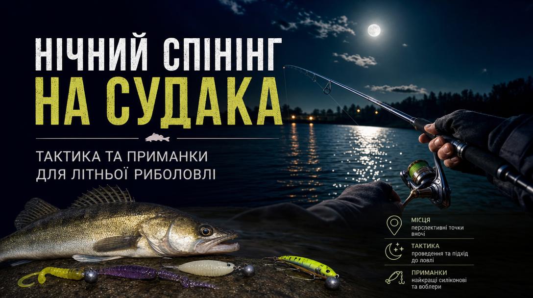 Нічний спінінг на судака: тактика та приманки для літньої риболовлі