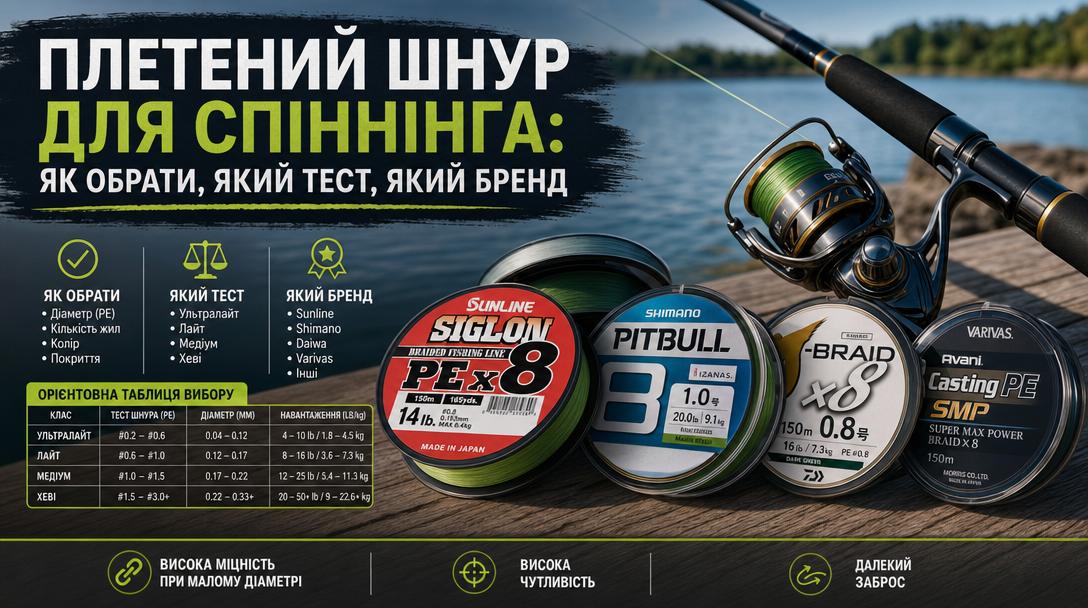 Плетений шнур для спіннінга: як обрати, який тест, який бренд